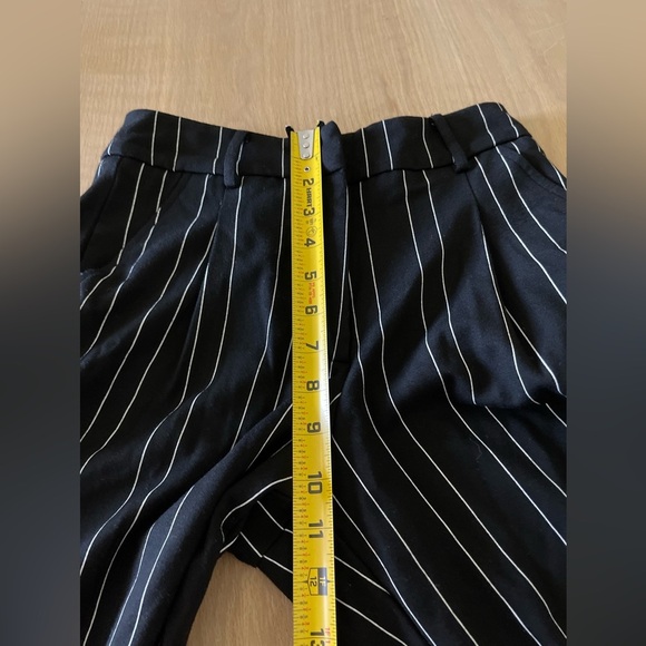 I.AM.GIA. | Black Pinstripe High Waist, Wide Leg Cropped Trouser Pants••Academia - Picture 15 of 16